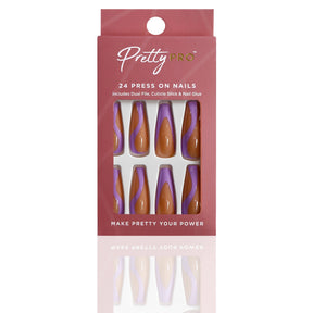 Reusable Press On False Nails - Here For A Lilac Time (24pcs)