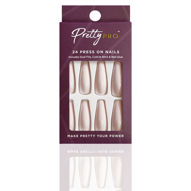 Reusable Press On False Nails - Look On The White Side (24pcs)