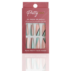 Reusable Press On False Nails - Be Shore Of Yourself (24pcs)
