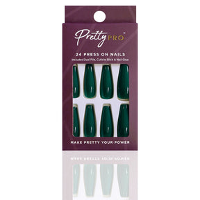 Reusable Press On False Nails - Green Light (24pcs)