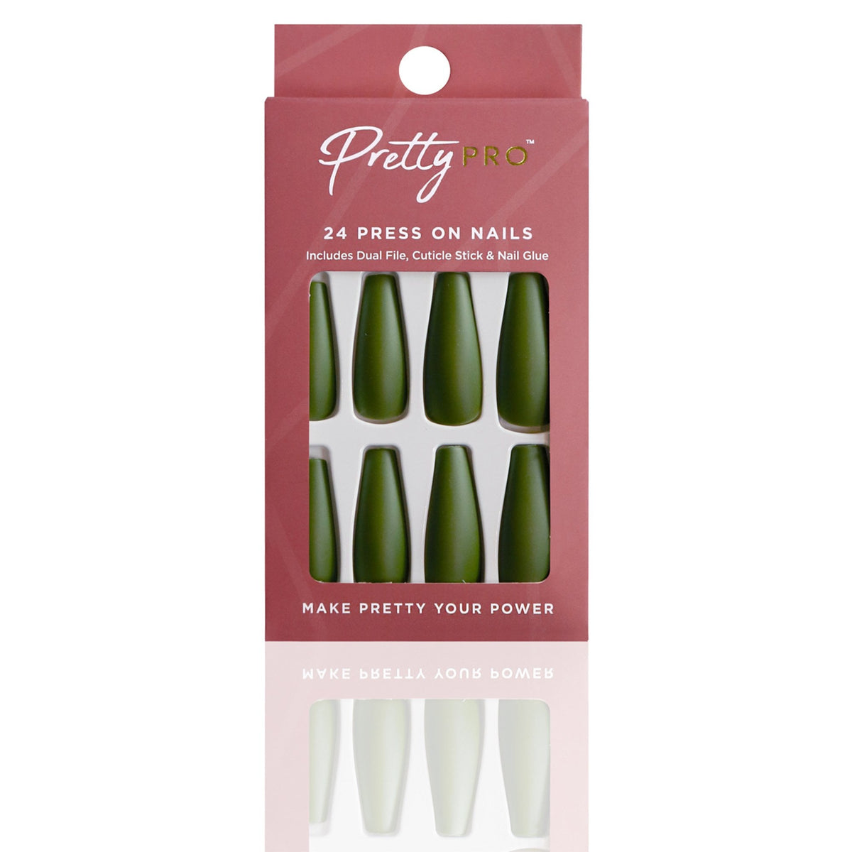 Reusable Press On False Nails - Grass Isnt Always Greener (24pcs)
