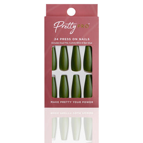 Reusable Press On False Nails - Grass Isnt Always Greener (24pcs)