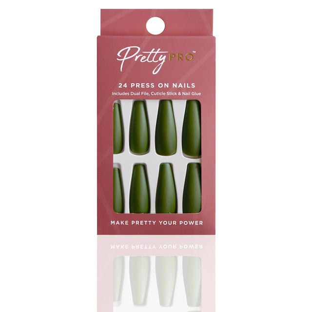 Reusable Press On False Nails - Grass Isnt Always Greener (24pcs)
