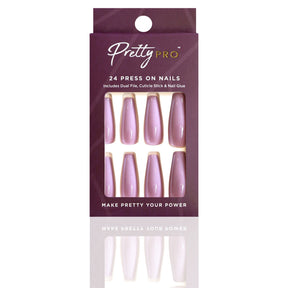 Reusable Press On False Nails - Smell The Lavender (24pcs)