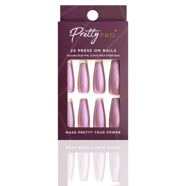 Reusable Press On False Nails - Smell The Lavender (24pcs)