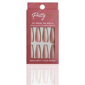 Reusable Press On False Nails - Beige & Boujee (24pcs)