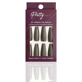 Reusable Press On False Nails - Judgement Grey (24pcs)