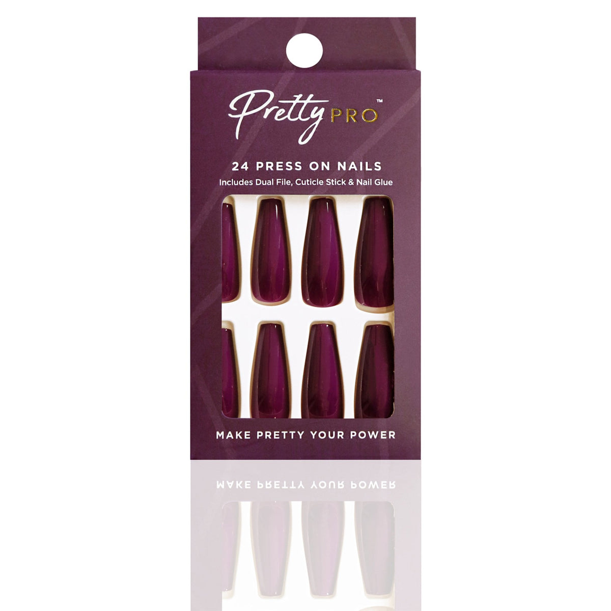 Reusable Press On False Nails - Plum This Way (24pcs)