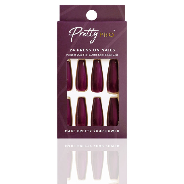 Reusable Press On False Nails - Plum This Way (24pcs)