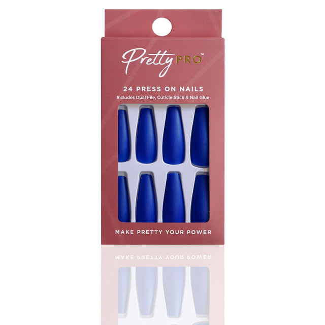 Reusable Press On False Nails - Blue Moon (24pcs)