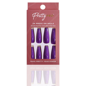 Reusable Press On False Nails - Purple Passion (24pcs)
