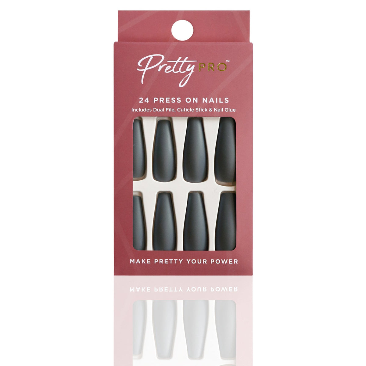 Reusable Press On False Nails - Night & Grey (24pcs)