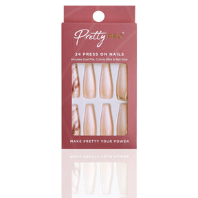 Reusable Press On False Nails - No Champagne, No Gain (24pcs)