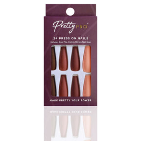 Reusable Press On False Nails - Game Of Tones (24pcs)