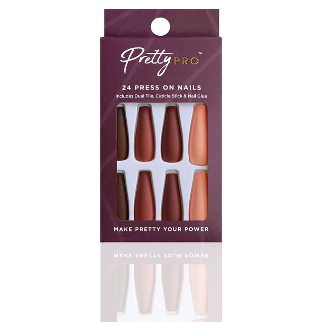 Reusable Press On False Nails - Game Of Tones (24pcs)