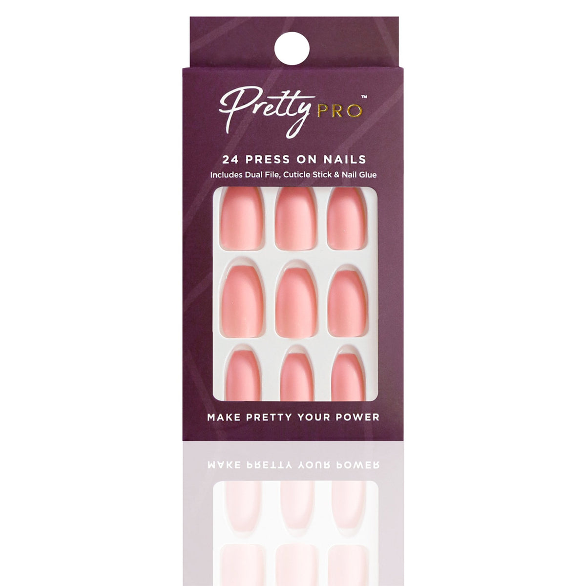 Reusable Press On False Nails - Pinking About You (24pcs)
