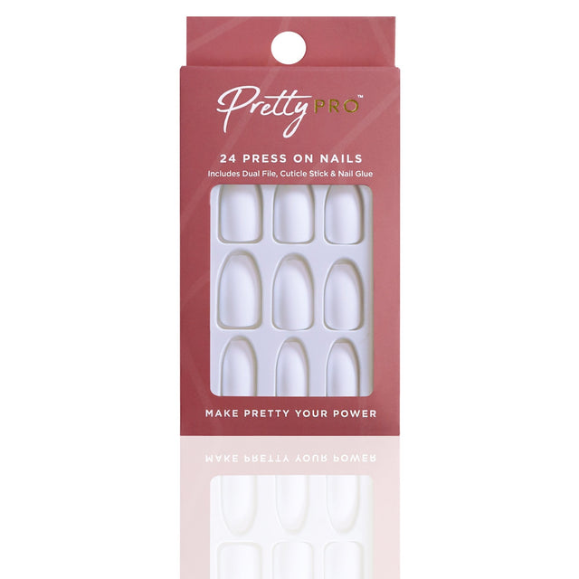 Reusable Press On False Nails - Love At First White (24pcs)