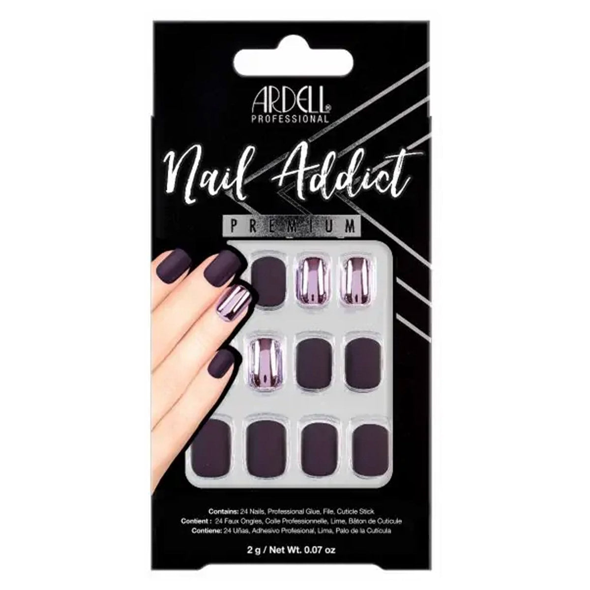 Nail Addict Premium False Nails - Burgundy Chrome (24 Nails) (54613)
