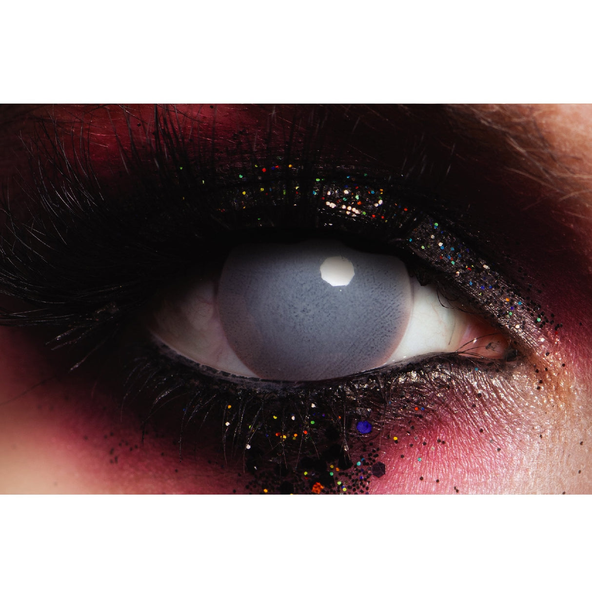 Blind Grey Halloween Contact Lenses - 1 Year Use