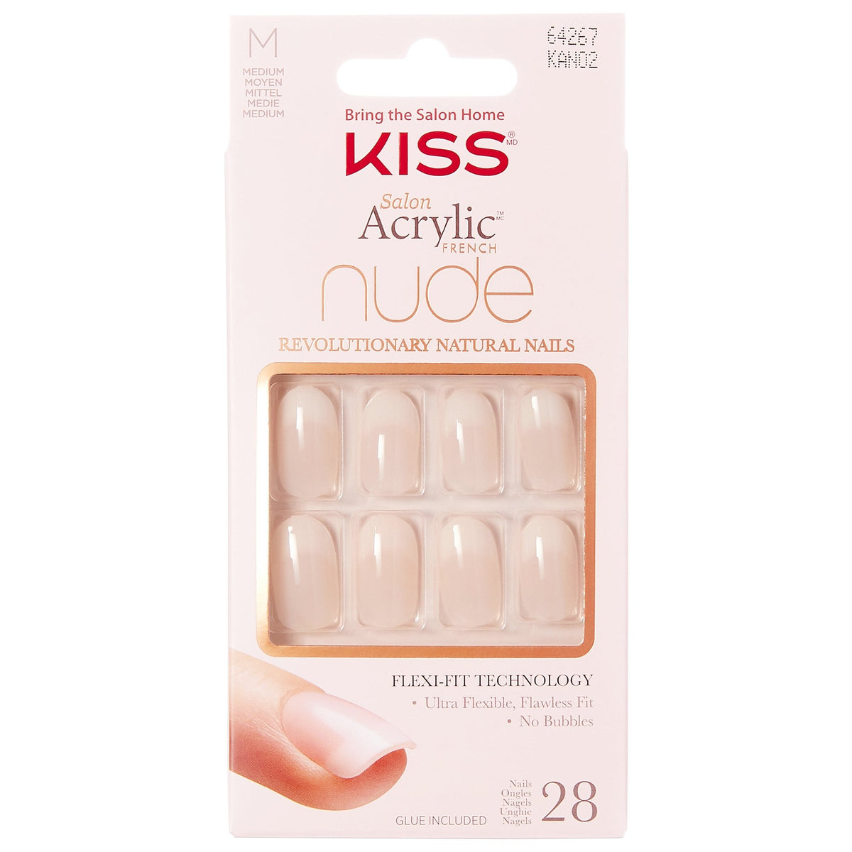 Nude Acrylic False Nails - Graceful (28 Nails & Adhesive 2g)