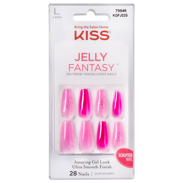 Gel Fantasy Jelly False Nails - Jelly Baby (28 Nails & Adhesive 2g)