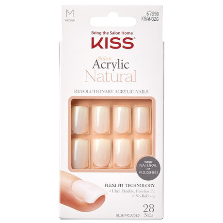 Natural Acrylic False Nails - Euphoria (28 Nails & Adhesive 2g)