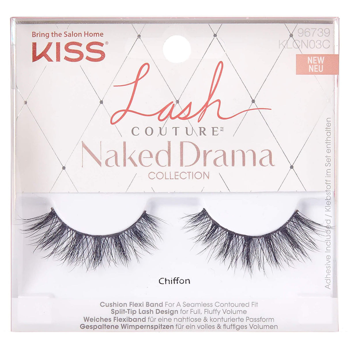 Lash Couture - Naked Drama Faux Mink False Eyelashes - Chiffon (Adhesive Included 1g)