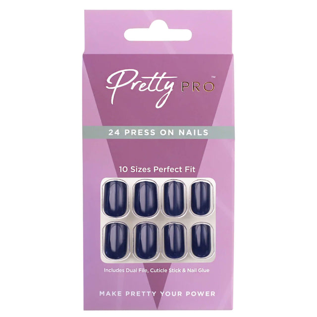 Reusable Press On False Nails - You Blue Me Away (24pcs)