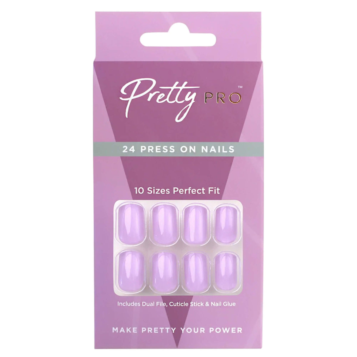 Reusable Press On False Nails - Dreaming Of Lilac (24pcs)