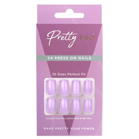 Reusable Press On False Nails - Dreaming Of Lilac (24pcs)