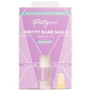 Pretty Bare Nails Starter Kit - Square Short (120pcs, 12 sizes)(BNSKQS)
