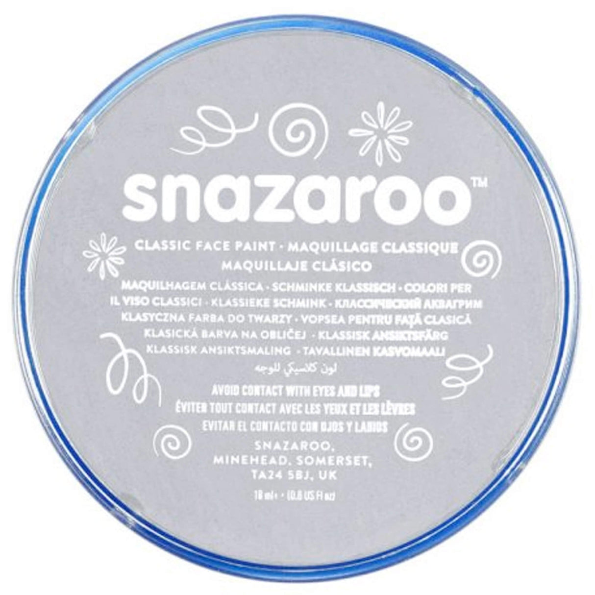 Water Based Face & Body Paint - Light Grey 18ml