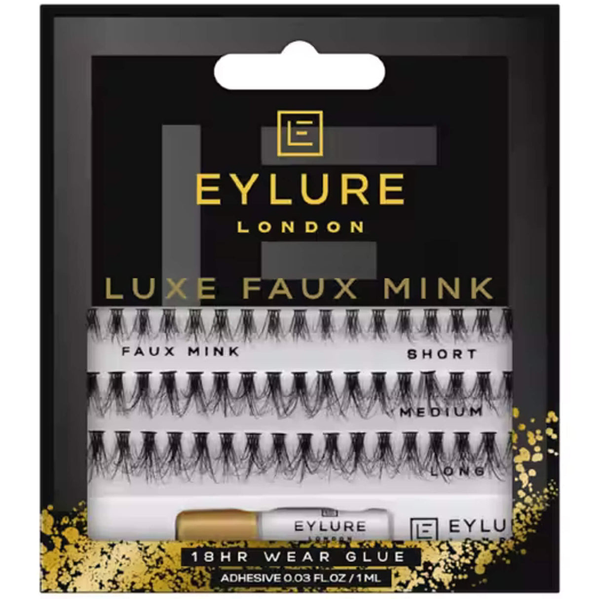 False Eyelashes - Luxe Faux Mink Individuals (Adhesive Included 1ml)(OA70469)