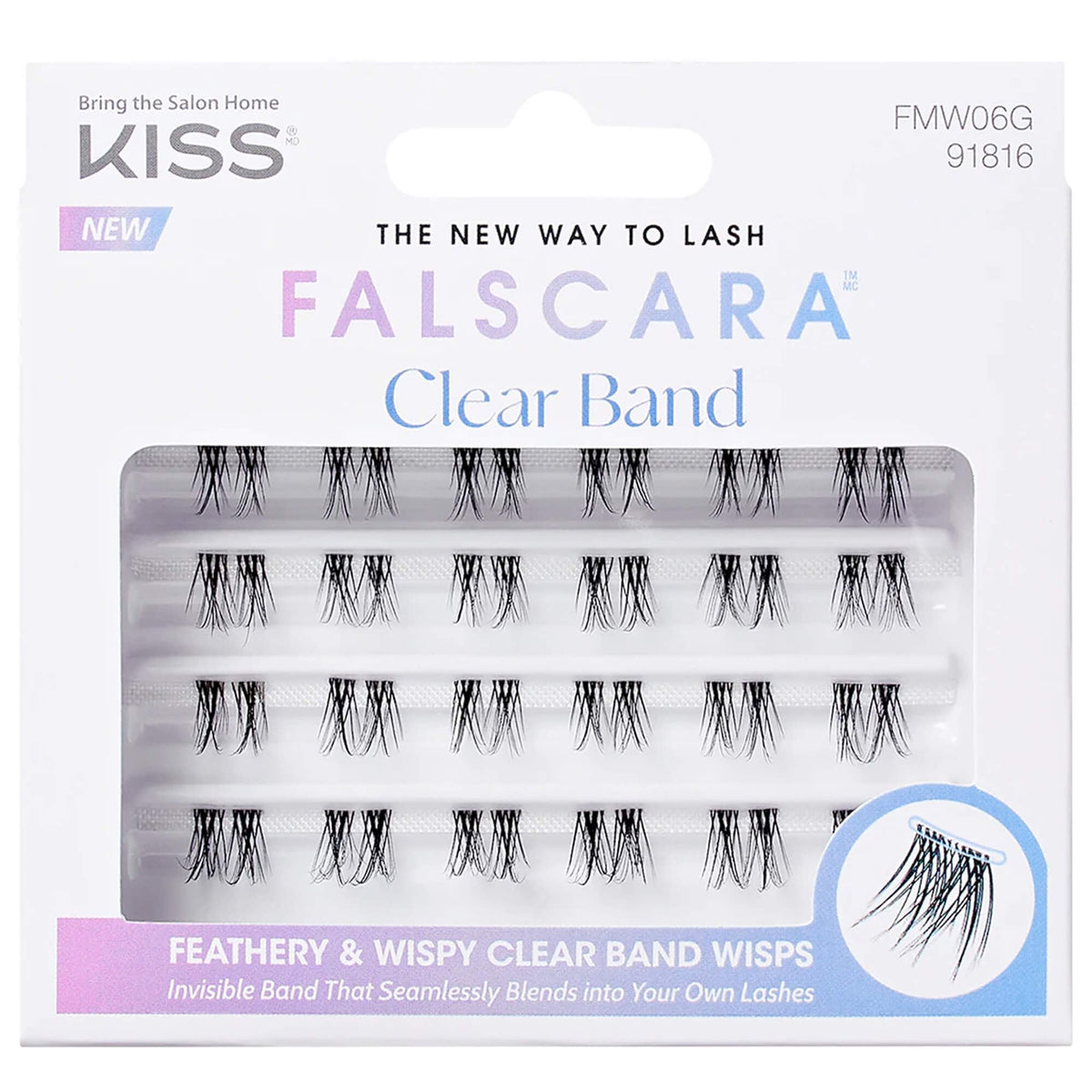 Falscara Feathery & Wispy Clear Band Wisps - Individual Eyelash Clusters (FMW06G)