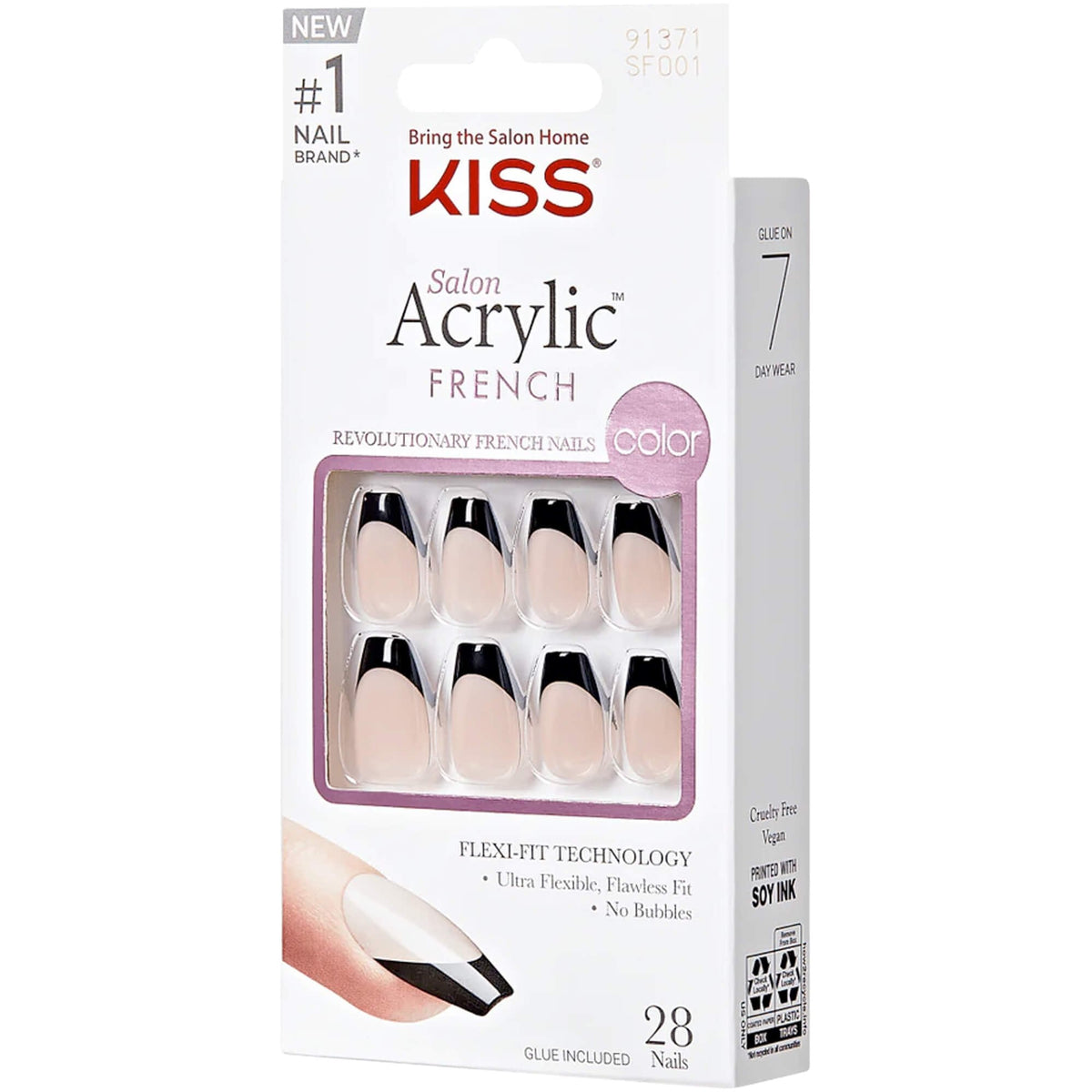 Salon Acrylic French False Nails - Flame (SFO01G)(1 x 2g)