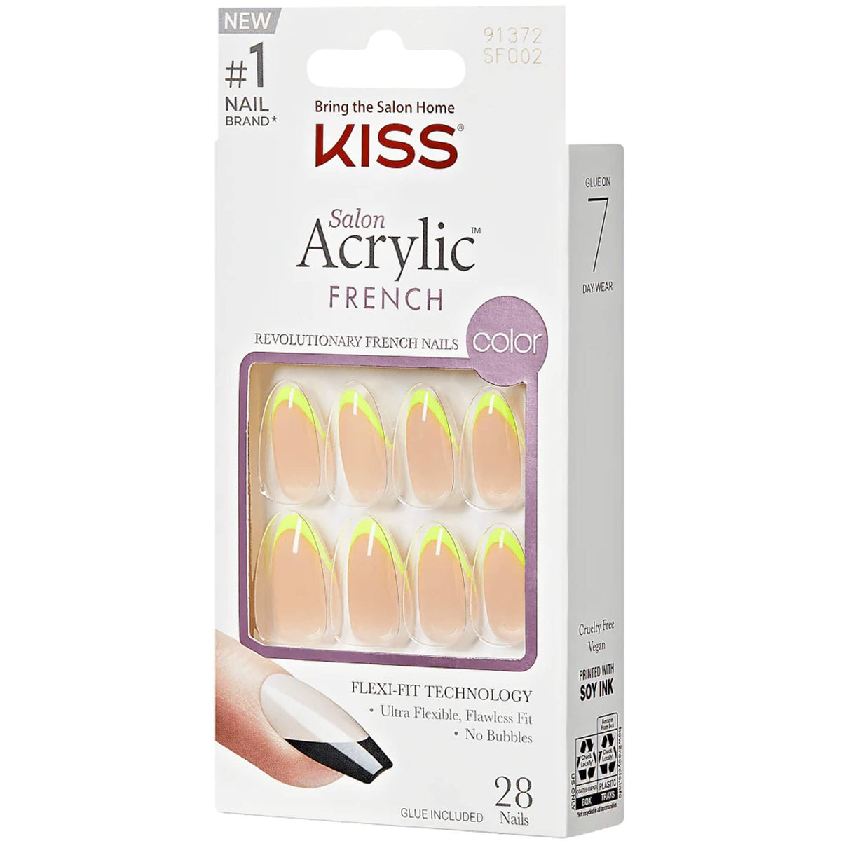 Salon Acrylic French False Nails - Hype (SFO02G)(1 x 2g)