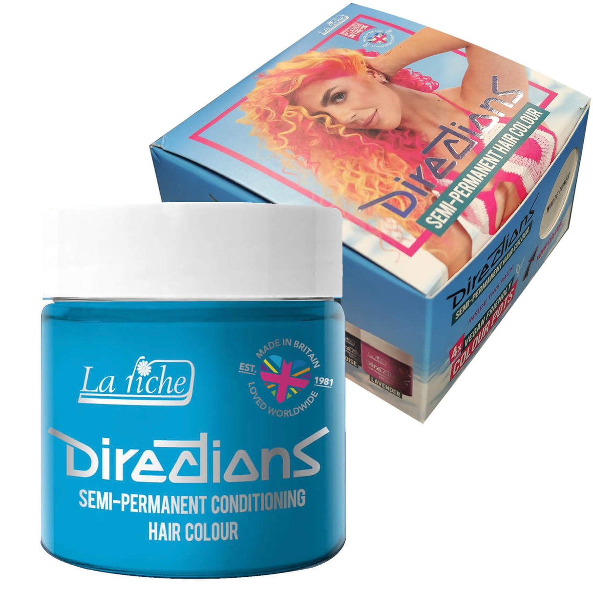 Directions Semi Permanent Hair Dye - Pastel Blue (4 x 88ml)
