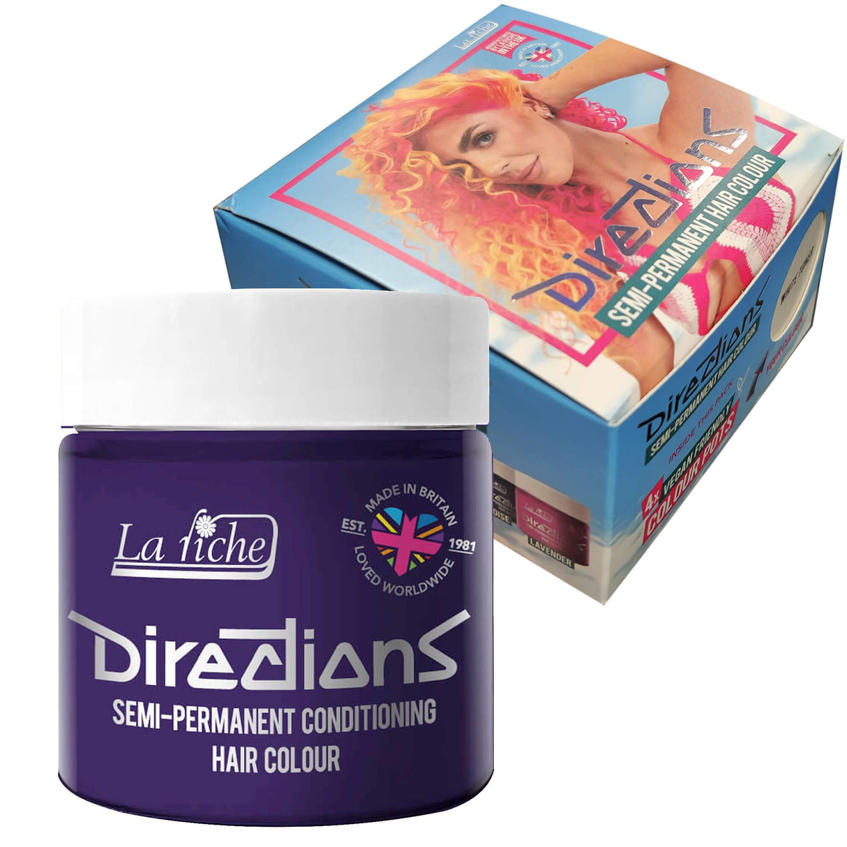 Directions Deep Purple Semi-Permanent Conditioning Hair Dye (4 x 100ml)