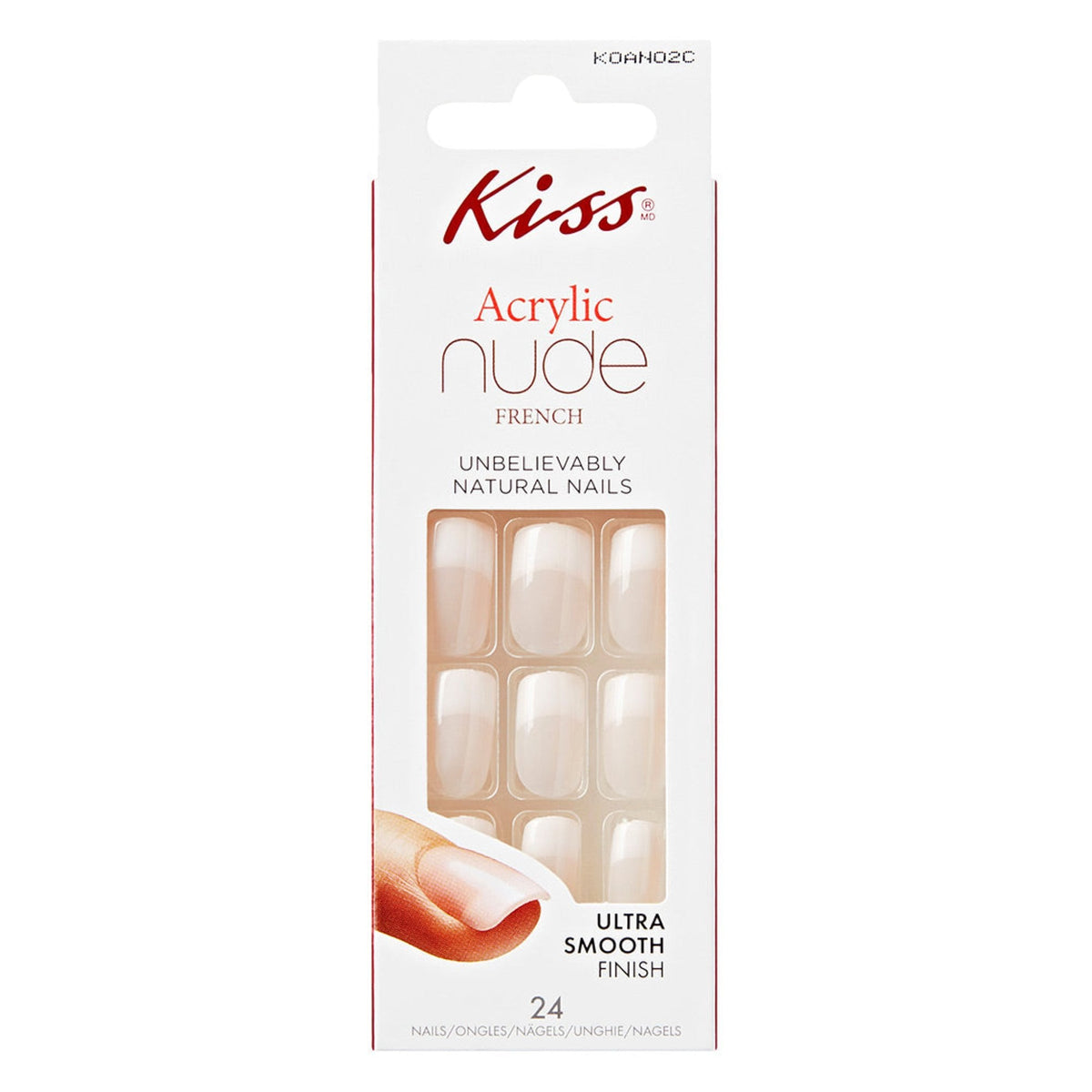 Nude Acrylic False Nails - Soothing (24 Nails & Adhesive 2g)