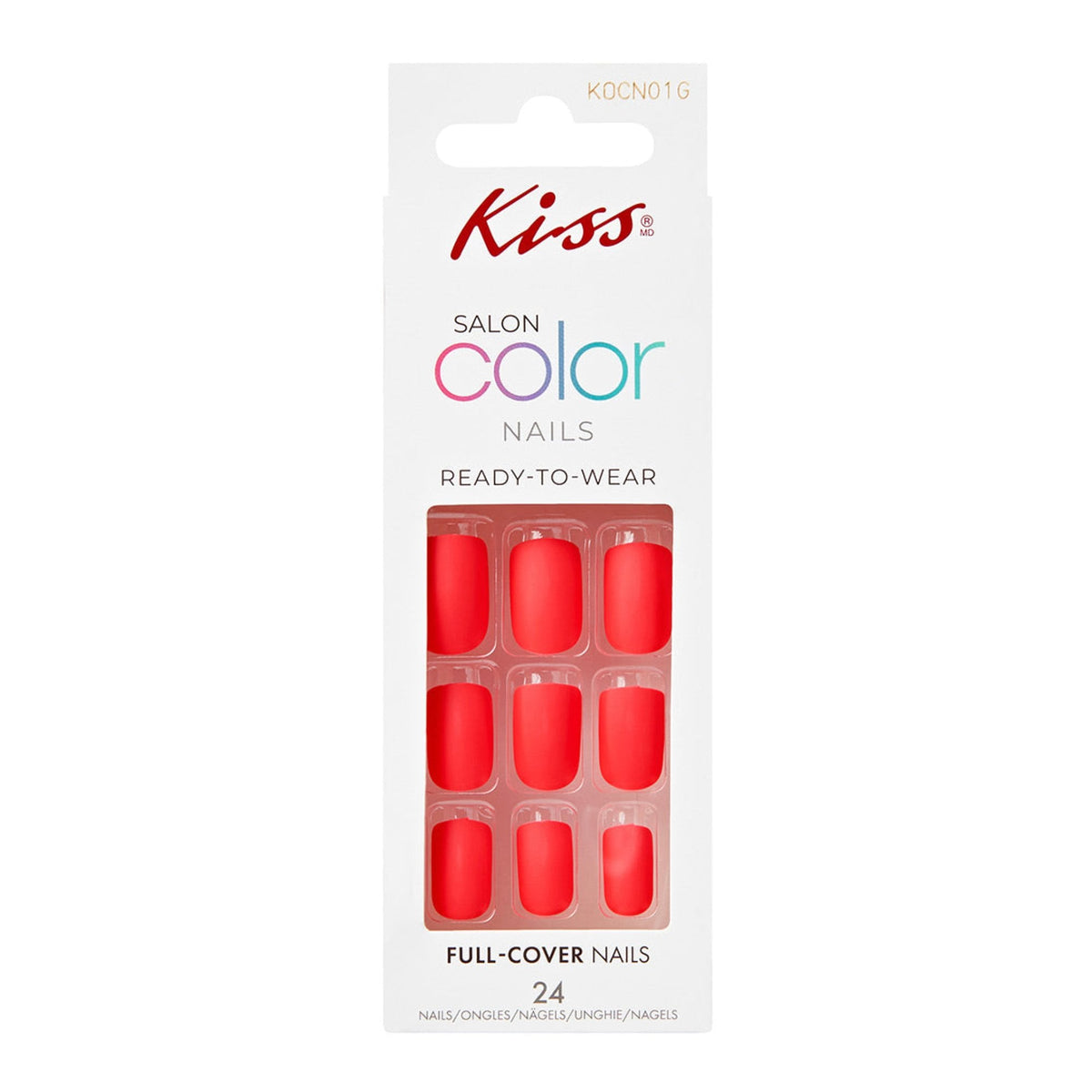 Salon Colour False Nails - Selfie Stick (24 Nails & Adhesive 2g)