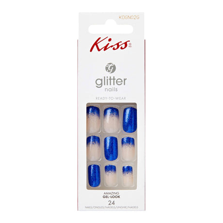 Glitter Design False Nails - Live The Moment (24 Nails & Adhesive 2g)