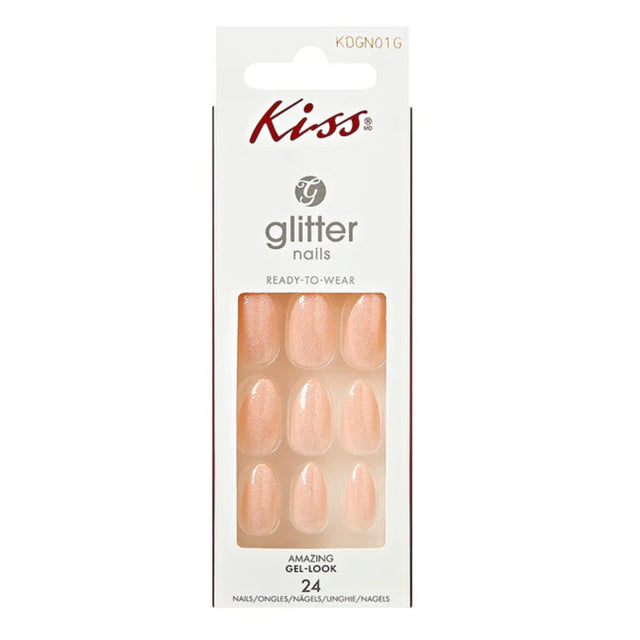 Glitter Design False Nails - Missing Out (24 Nails & Adhesive 2g)