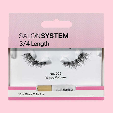 022 3/4 Length Wispy Volume Reusable Eyelashes (Adhesive Included) (0225139)