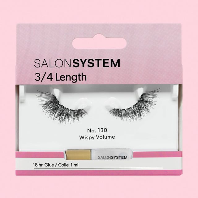 130 3/4 Length Wispy Volume Reusable Eyelashes (Adhesive Included) (0227233)