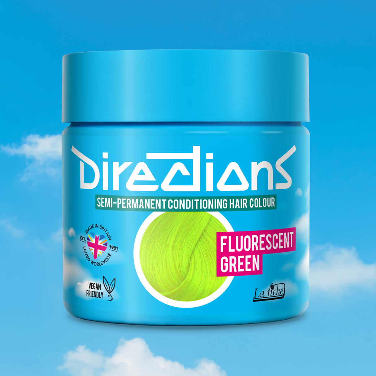 Directions Fluorescent Green Semi-Permanent Conditioning Hair Dye 100ml