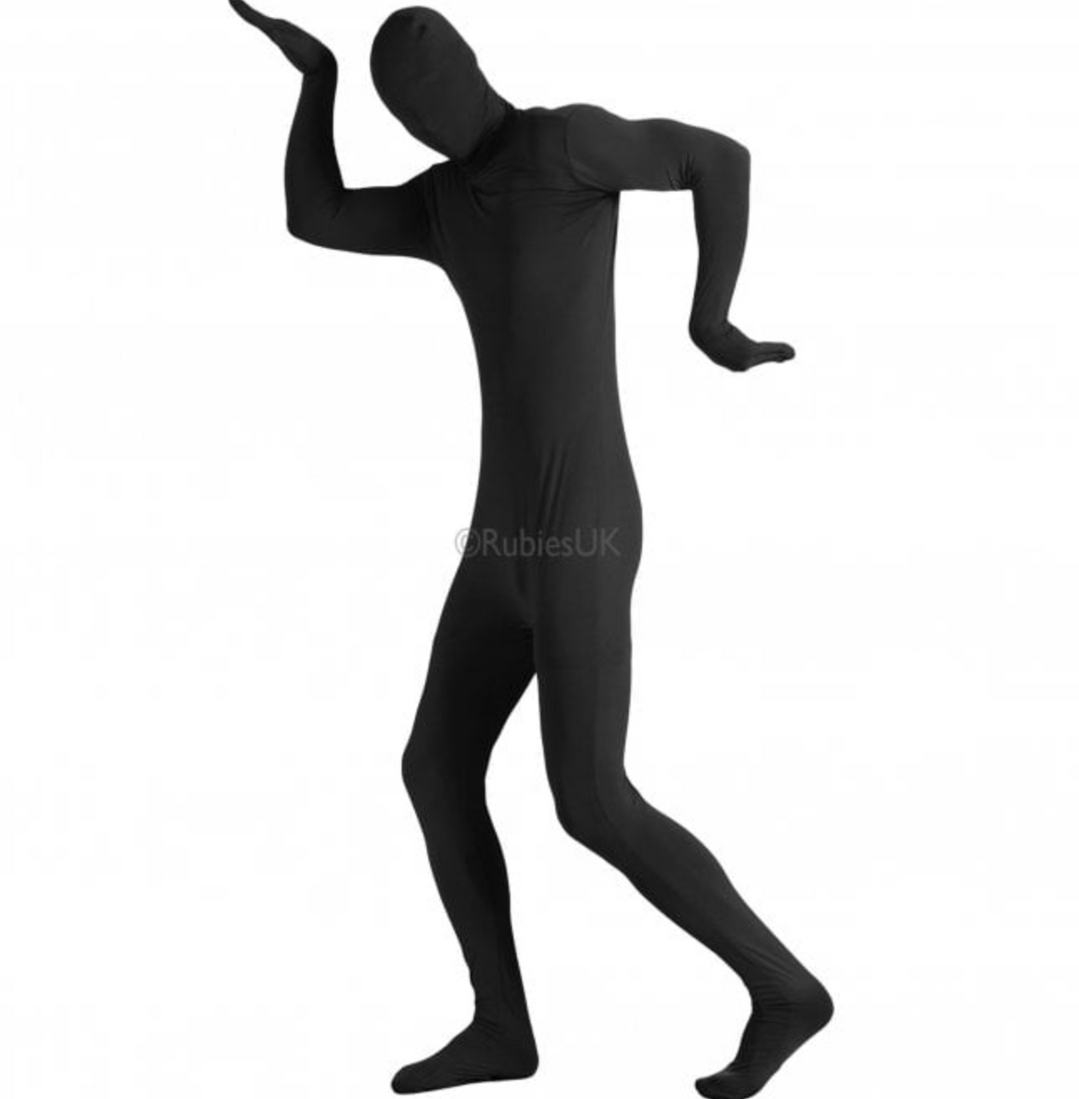 Halloween Fancy Dress Costume Adult Unisex - Black- 2nd Skin - Extra Large