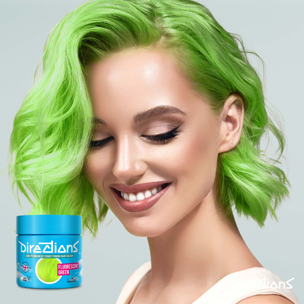 Directions Fluorescent Green Semi-Permanent Conditioning Hair Dye (4 x 100ml)