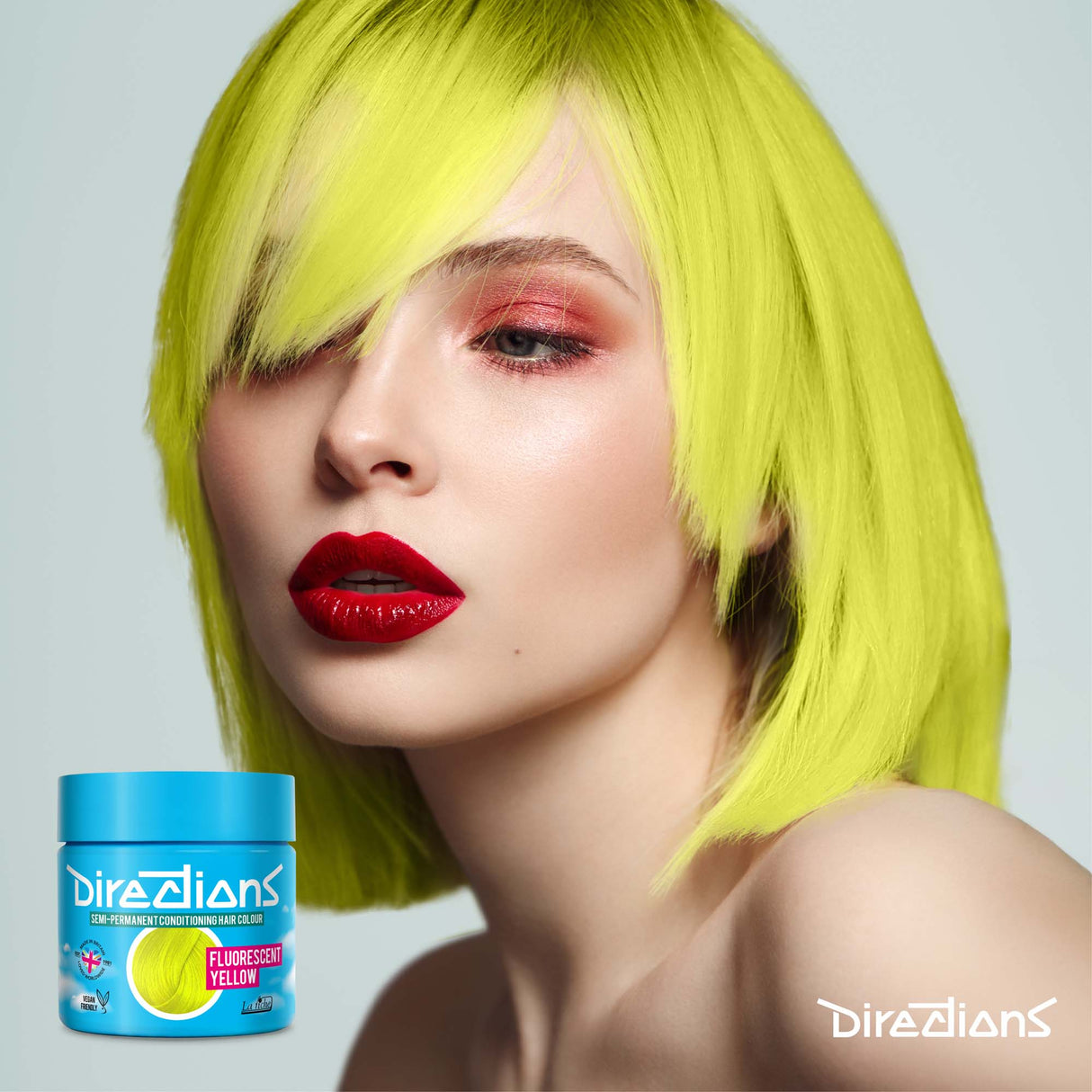 Directions Semi Permanent Hair Dye - Fluorescent Yellow (4 x 100ml)