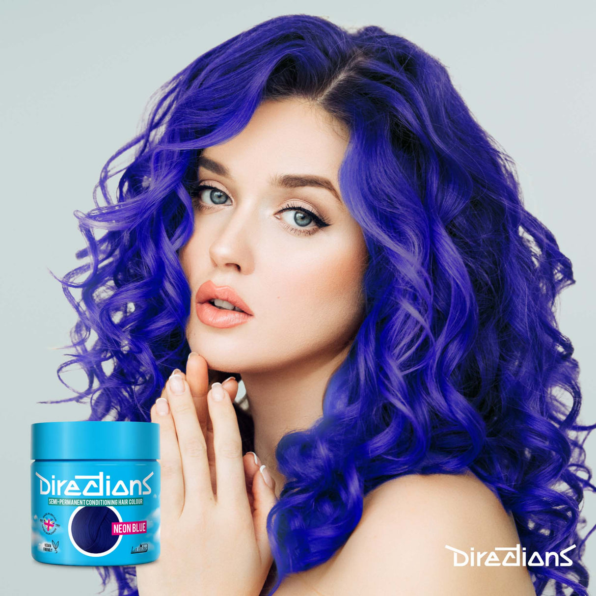 Directions Neon Blue Semi-Permanent Conditioning Hair Dye 100ml