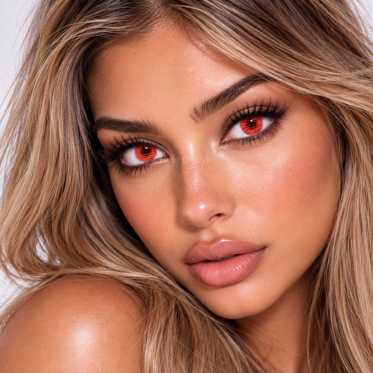 One Day Halloween Contact Lenses - Red Mesh
